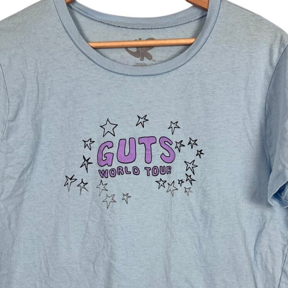 Olivia Rodrigo‎ Womens XXL Y2K Pop Indie Guts World Tour Concert Crop Top Blue
